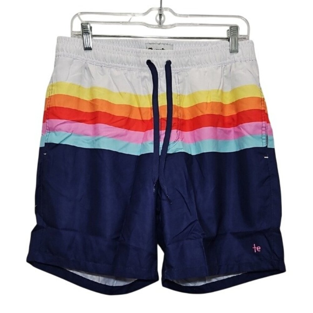 Tipsy Elves 8" Santa Fe Swim Trunks Large New Rainbow Colorful Men's Beach